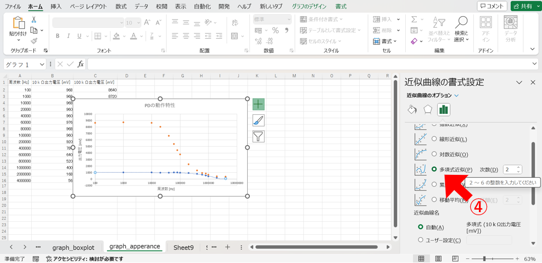 近似直線の設定方法3