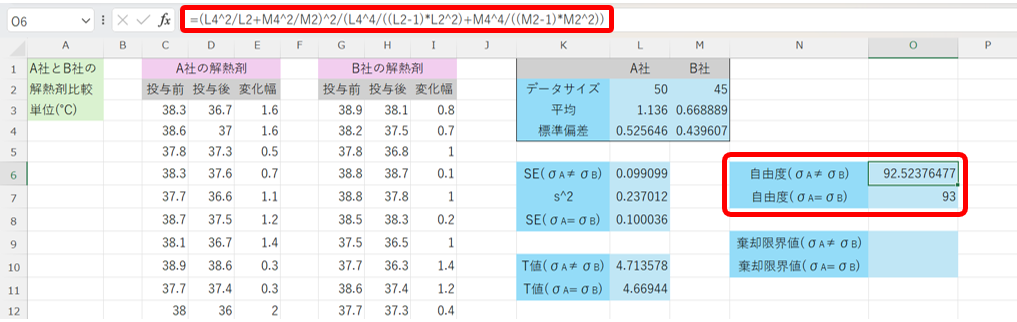 自由度の算出